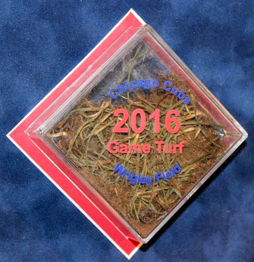 Chicago Cubs 17x21x2 Custom Framed Game-Used Turf Shadowbox Display (Cubs COA)