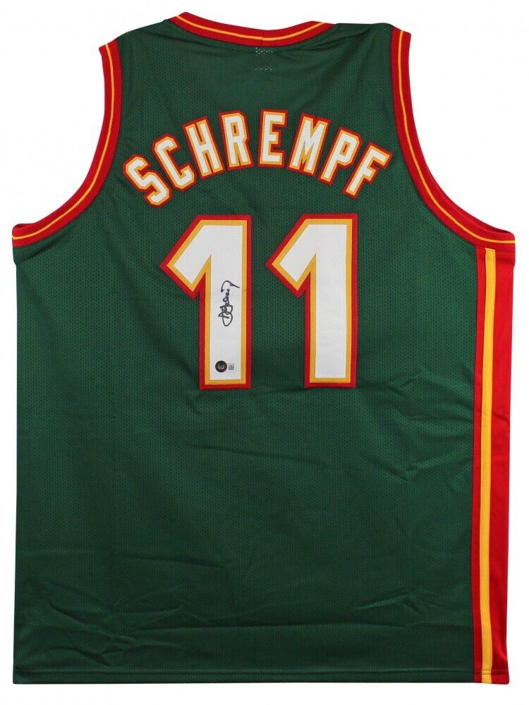 Detlef Schrempf Signed Seattle Supersonics Jersey (Beckett) 3xAll Star Forward