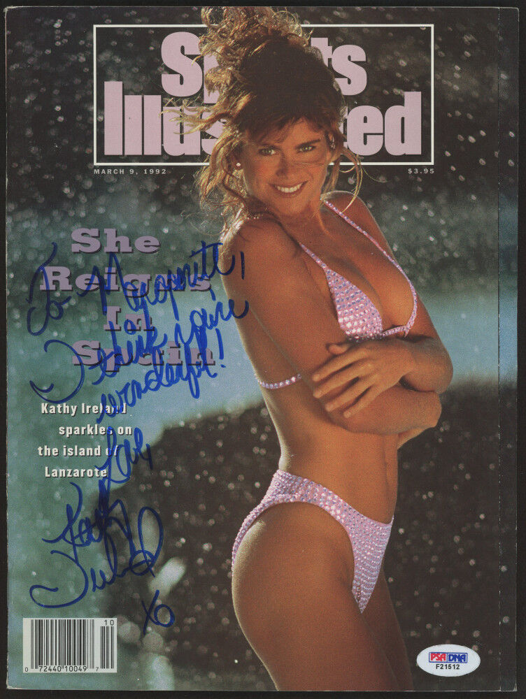 Kathy Ireland Signed 1992 Sports Illustrated Magazine Inscribed (PSA) See Photo