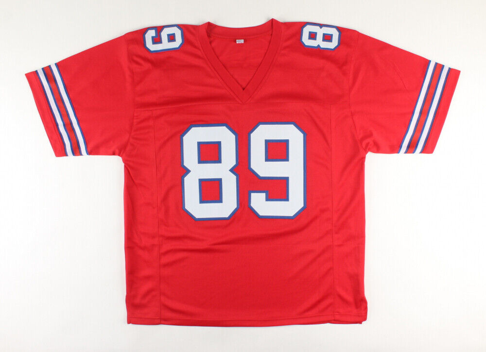 Steve Tasker Signed Buffalo Bills Jersey (JSA COA) 7xPro Bowl WR / Return Man