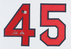 Pedro Martinez Signed Boston Red Sox 35 x 43 Framed Jersey (Beckett) 3xCy Young