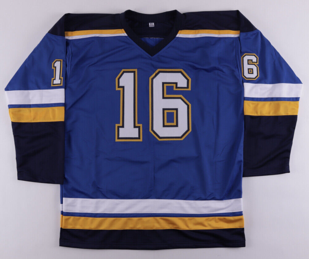Brett Hull Signed St. Louis Blues Career Highlight Stat Jersey (Beckett Holo)