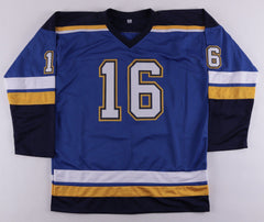 Brett Hull Signed St. Louis Blues Career Highlight Stat Jersey (Beckett Holo)