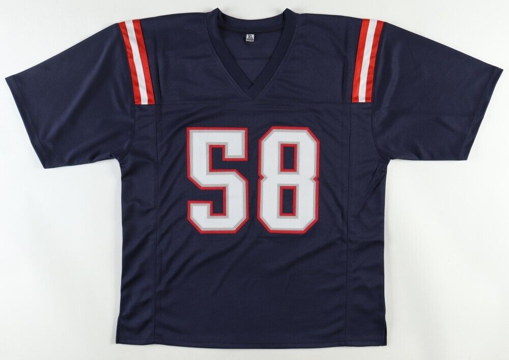 Anfernee Jennings Signed New England Patriots Blue Jersey (JSA COA) Linebacker