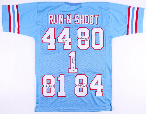 Houston Run-N-Shoot Autographed Custom White Football Jersey - BAS