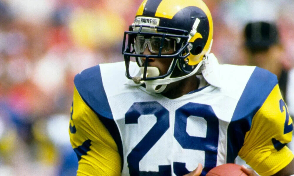 Eric Dickerson Signed Los Angeles Rams Full-Size Speed Helmet (JSA COA) HOF R.B.