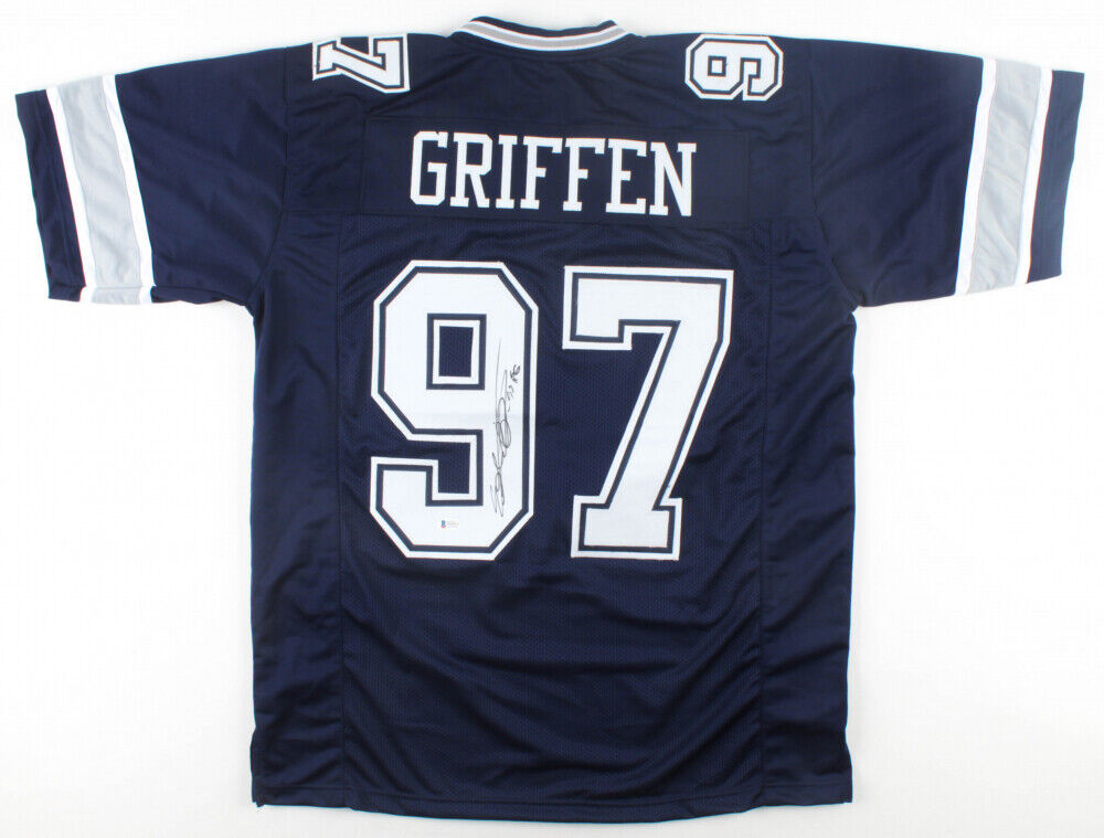 Everson Griffen Signed Cowboys Jersey (Beckett COA)Dallas All Pro Defensive End