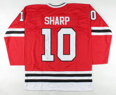 Patrick Sharp Signed Chicago Blackhawk Jersey (Beckett COA) 3xStanley Cup Champ