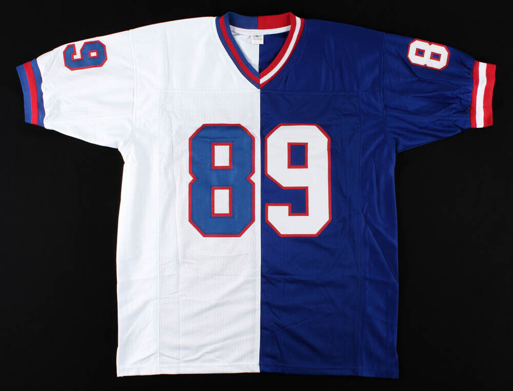 Mark Bavaro Signed New York Giants Blue Jersey (PSA Holo) 2xSuper Bowl Champion