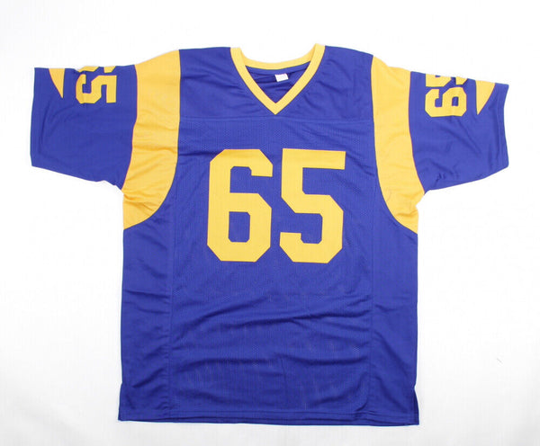 Tom Mack Signed Los Angeles Rams Jersey Inscribed HOF 99 (Schwartz S –