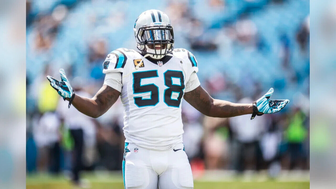 Thomas Davis Sr. Signed Panthers Jersey (JSA COA) 3×Pro Bowl L.B. (2015 - 2017)