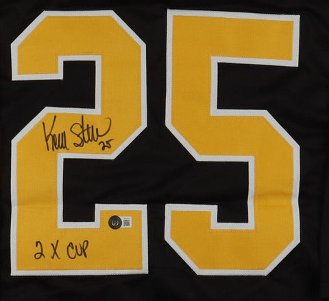 Kevin Stevens Signed Penguins Jersey (Beckett) Pittsburgh 2xStanley Cup Champion