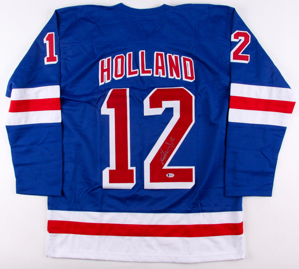 Peter Holland Signed Rangers Jersey (Beckett COA) Current New York Center