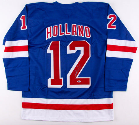 Peter Holland Signed Rangers Jersey (Beckett COA) Current New York Center