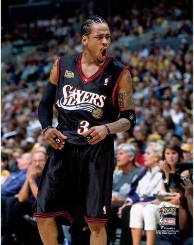 Allen Iverson Signed Philadelphia 76ers Black Jersey (JSA COA) #1 Pk 1996 Draft