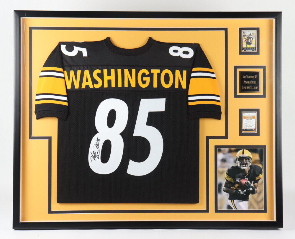 Nate Washington Signed "34 x 41" Framed Pittsburgh Steelers Jersey (Beckett LOA)