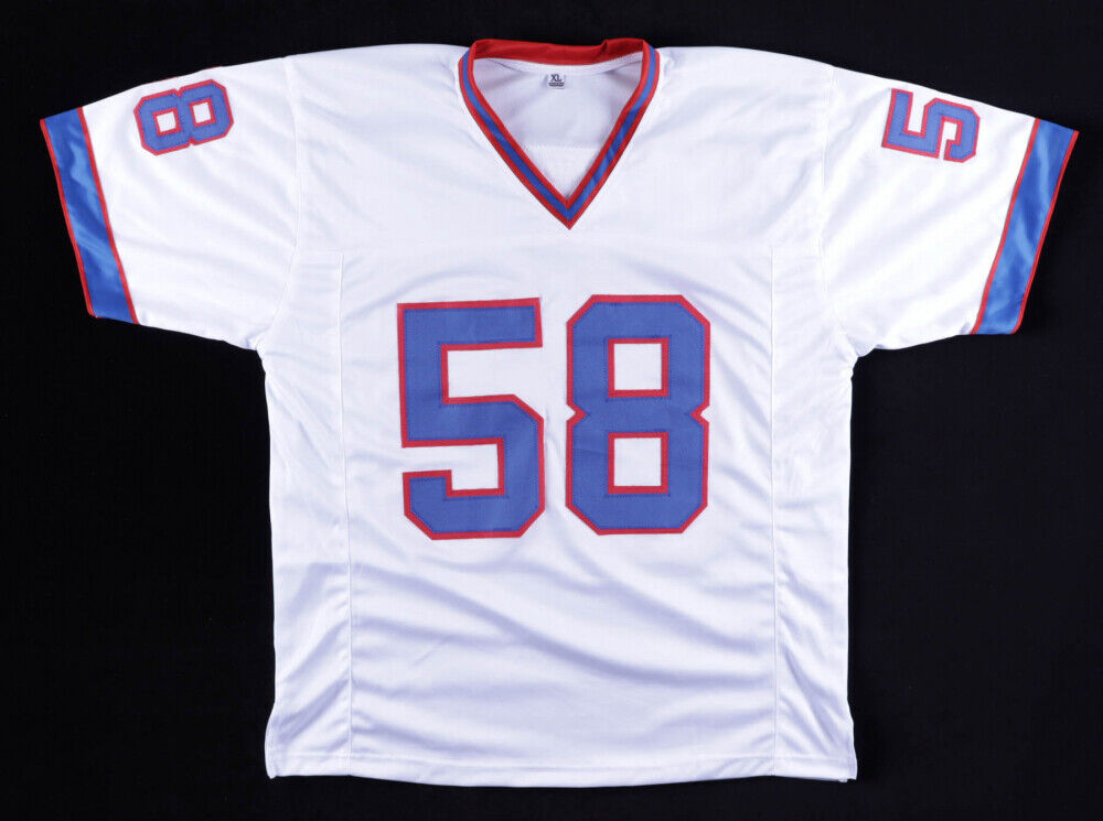 Shane Conlan Signed Buffalo Bills White Jersey (JSA COA) 3xAll Pro Linebacker