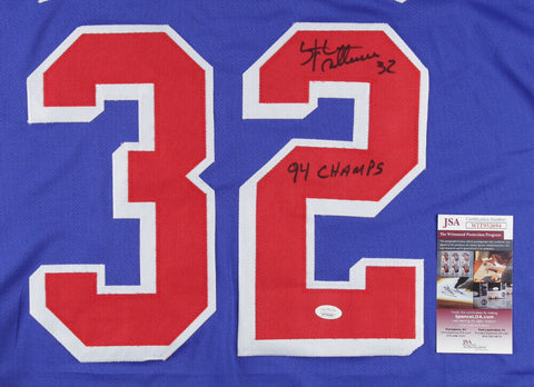 Stephane Matteau Signed New York Rangers Jersey Inscribed "94 Champs" (JSA COA)