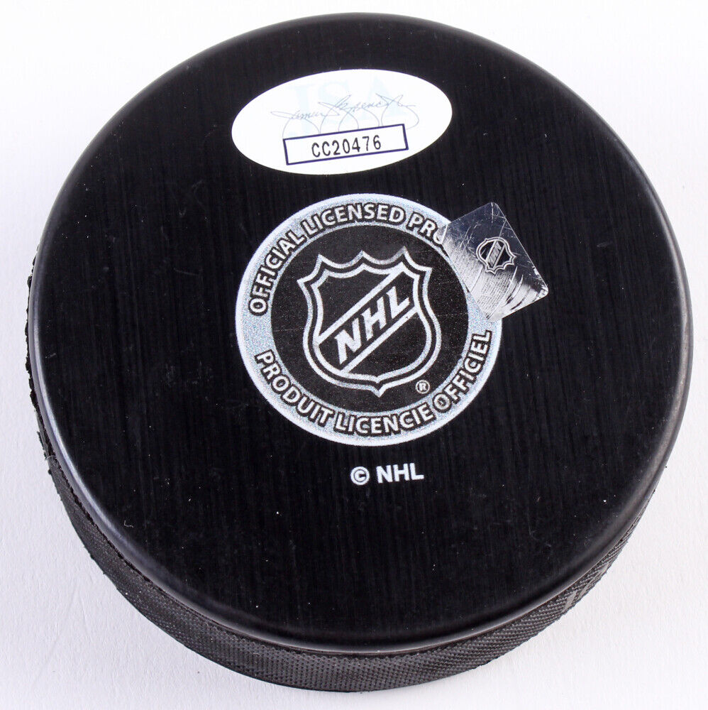 Pekka Rinne Signed Predators Logo Hockey Puck (JSA COA) All Star Goalie