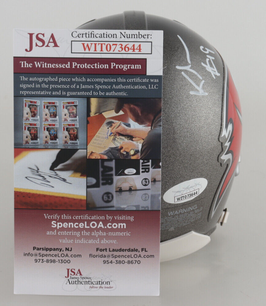Keyshawn Johnson Signed Tampa Bay Buccaneers Mini Helmet (JSA COA) Super Bowl 37