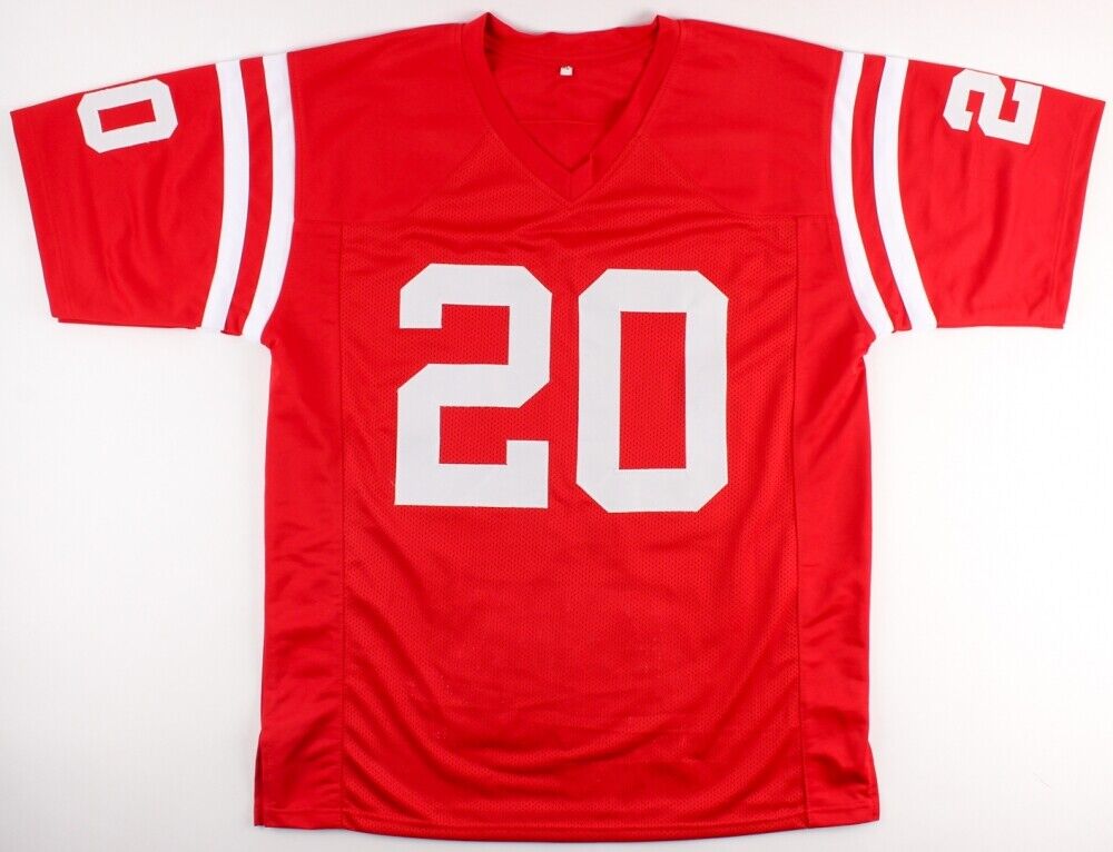 Johnny Rodgers Signed University of Nebraska Career Highlight Stat Jersey (JSA)