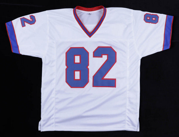 Don Beebe Autographed/Signed Buffalo Bills Blue XL Jersey 13016