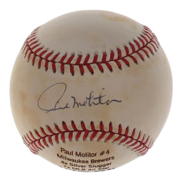 Paul Molitor Autographed Official MLB Baseball. PSA Authentication.