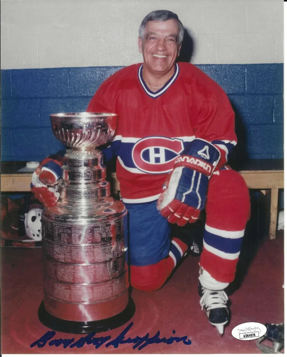 Bernie Geoffrion Signed Montreal Canadiens Puck (PSA COA) 6xStanley Cup Winner
