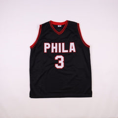 Allen Iverson Signed Philadelphia 76ers Black Jersey (JSA) #1 Pk 1996 Draft