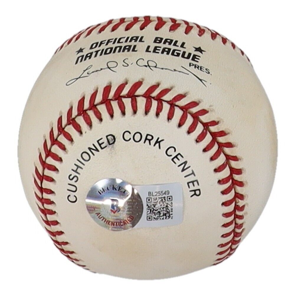 Lee Smith Signed N.L. Baseball (Beckett) Cubs, Cardinals, Red Sox, Yankees, Reds