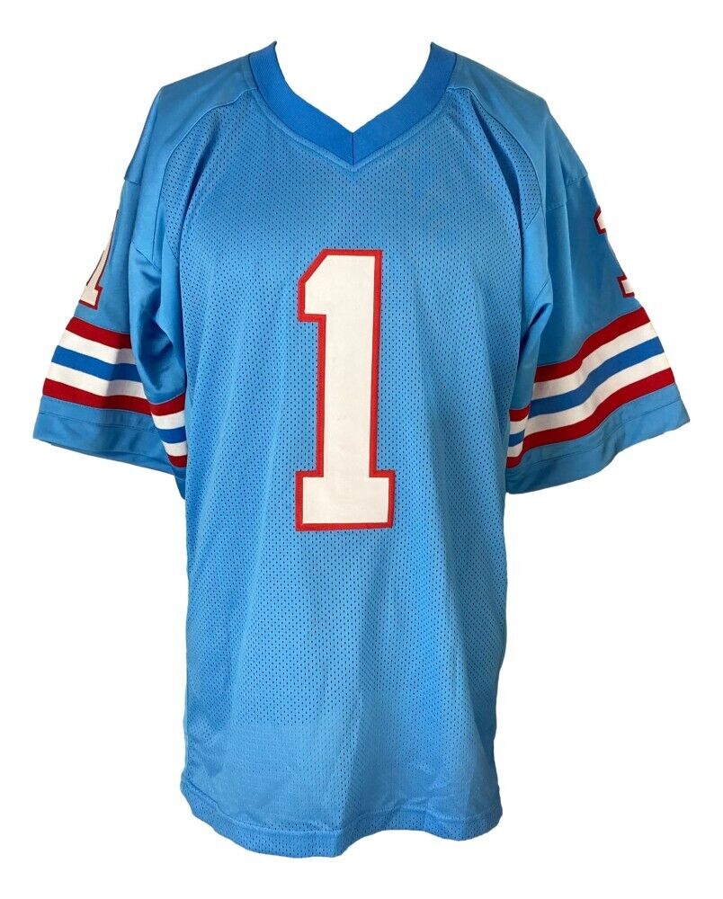 Warren Moon Signed Houston Oilers Jersey Inscribed "HOF 06" (PSA) 9×Pro Bowl QB