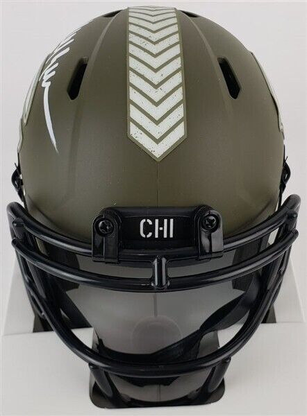 Mike Brown Signed Chicago Bears / Salute Service Alternate Speed Mini Helmet PSA