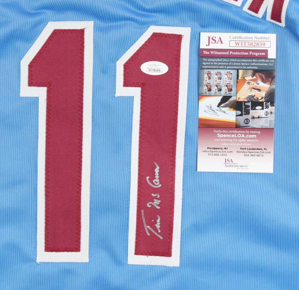 Tim McCarver Signed Philadelphia Phillies Jersey (JSA COA) 2xWorld Series Champ