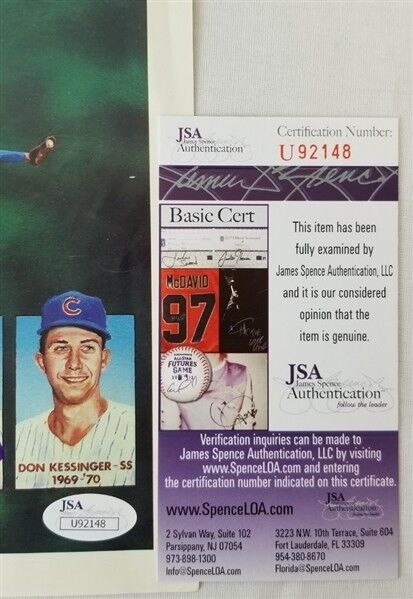 Ernie Banks, Ron Santo & Beckert Signed Chicago Cubs GG Winners 8x10 Photo (JSA)