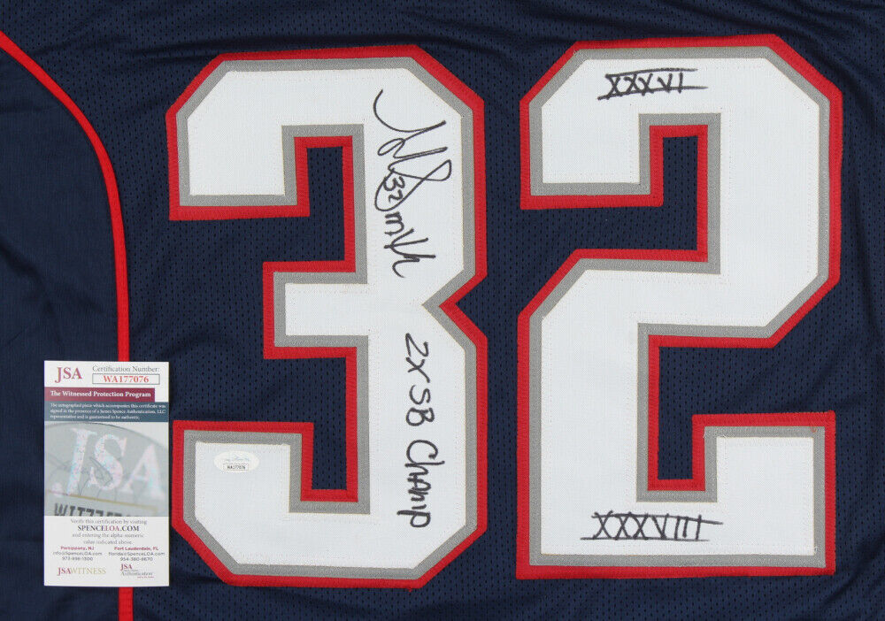 Antowain Smith Signed Patriots Jersey Inscribd 2xSB Champ, XXXVI & XXXVIII (JSA)