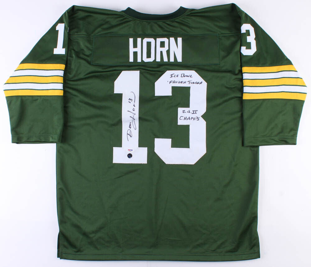 Don Horn Signed Green Bay Packers Jersey (PSA Holo) Assorted Inscriptions