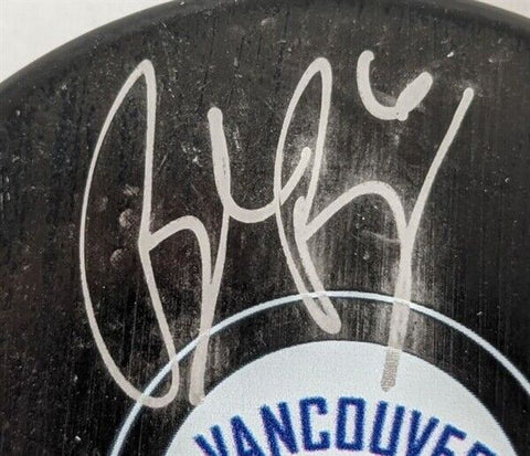 Brock Boeser Signed Vancouver Canucks Logo Hockey Puck (Fanatics Certified)