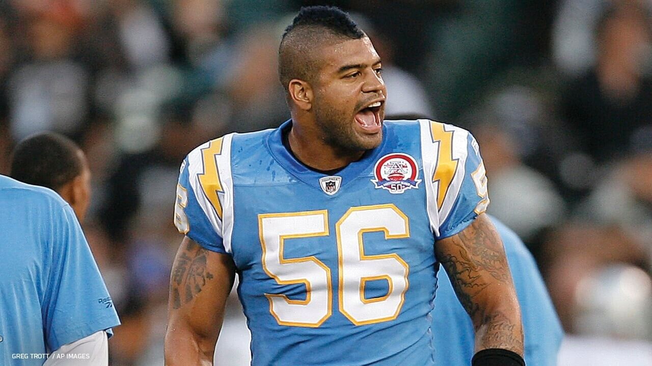 Shawne Merriman Signed San Diego Chargers Jersey (PSA/DNA COA) 3xPro Bowl L.B