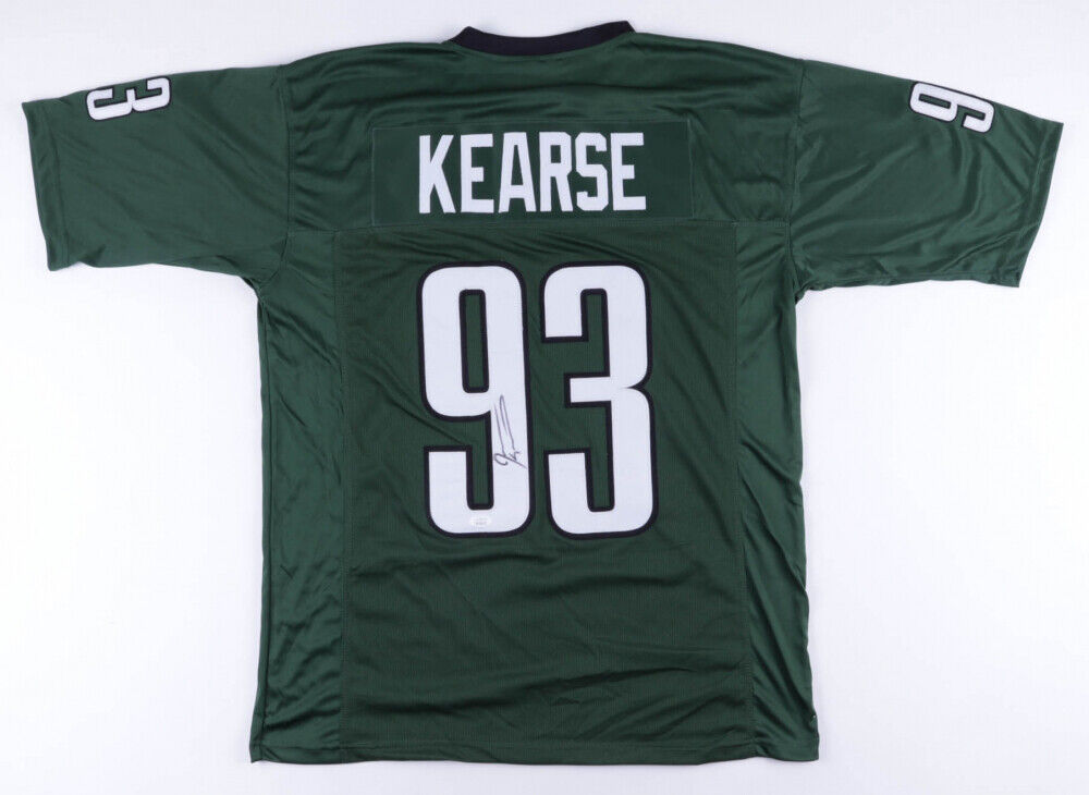 Jevon Kearse Signed Philadelphia Eagles Green Jersey (JSA COA) 3xPro Bowl DE