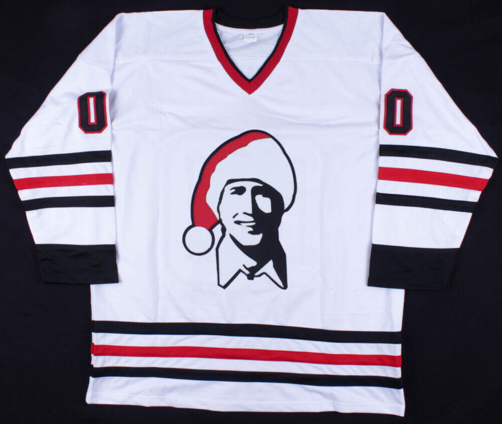 Chevy Chase Signed Blackhawks "Griswold "Jersey (Beckett COA) Christmas Vacation