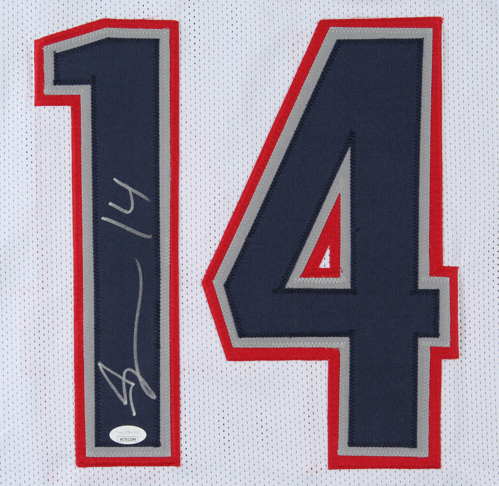 Mohamed Sanu Signed Patriots White Jersey (JSA COA) New England All Pro W.R