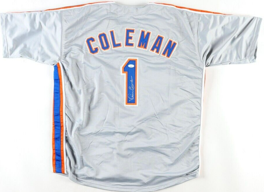 Vince Coleman Signed New York Mets Jersey (JSA COA) Rookie of the Year 1985 / CF
