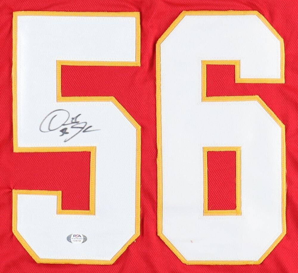 Derrick Johnson Signed Kansas City Chiefs Jersey (PSA COA) 4xPro Bowl Linebacker