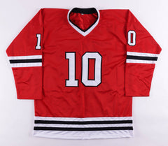 Patrick Sharp Signed Chicago Blackhawk Jersey (Beckett Holo) 3xStanley Cup Champ