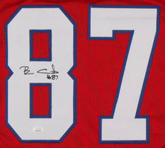 Ben Coates Signed New England Patriots Red Jersey (JSA COA) Super Bowl XXXV TE