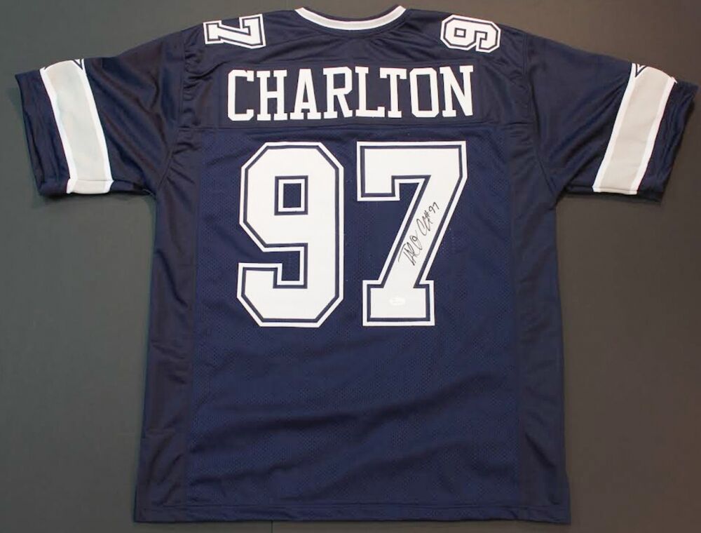Taco Charlton Signed Cowboys Jersey (JSA) Dallas 1st Rd Pick 2017 Draft DE/ Mich