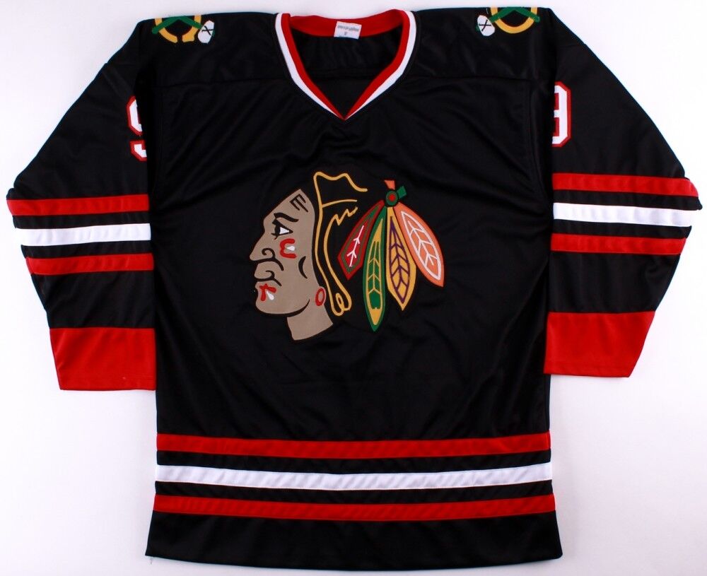 Bobby Hull Signed Black Chicago Blackhawks Jersey Inscribed "HOF 1983" (JSA COA)