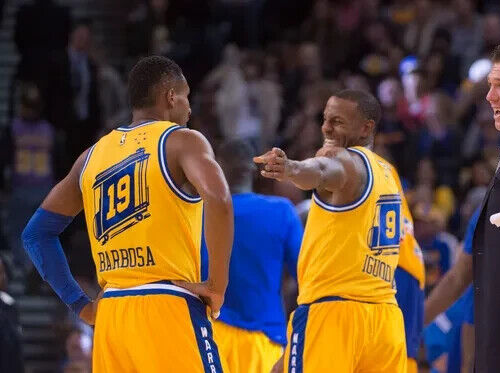 Leandro Barbosa Signed Golden State Warriors Jersey (Steiner) 2003 1st Round Pck