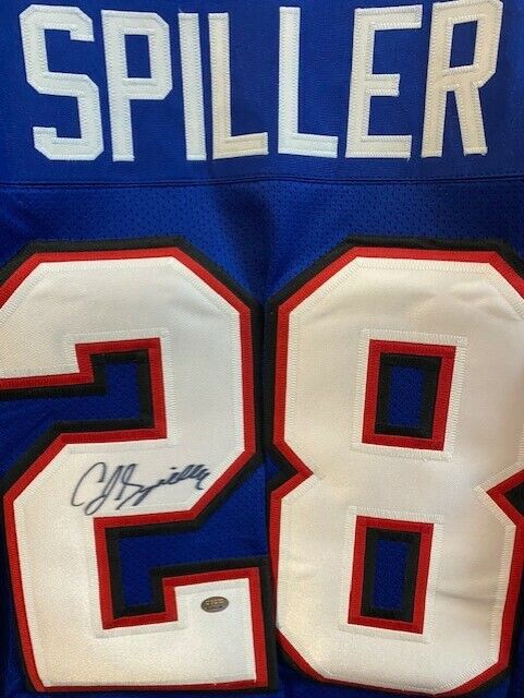 C J Spiller Signed Bills Jersey (GTSM Hologram) Buffalo All Pro Defensive Tackle
