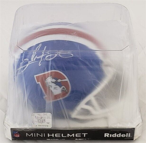 Clinton Portis Signed Denver Broncos Throw Back Mini-Helmet (JSA COA) 2xPro Bowl